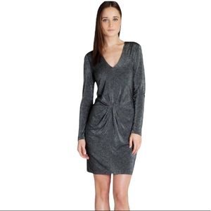 Ted Baker London V-neck silver Lizzy dress size 2 (Equals US six)
